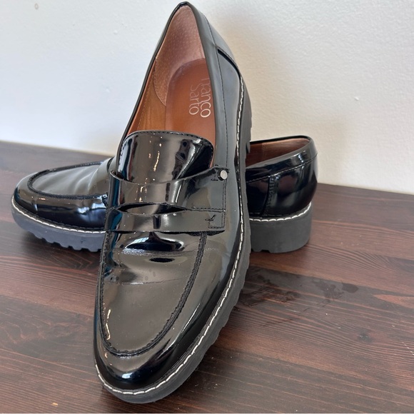 Franco Sarto Patent Leather Slip On Black Loafers Womens size 9 shoes - Picture 7 of 7